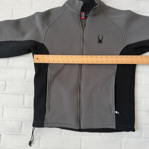 SPYDER Men's Core Sweater Knit Jacket Grey Black Insulated Zipper Pockets sz M - Picture 7 of 11